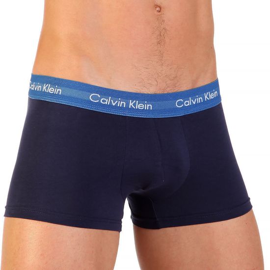 Мужские трусы боксеры Calvin Klein темно-синие с синей резинкой 365 NEW