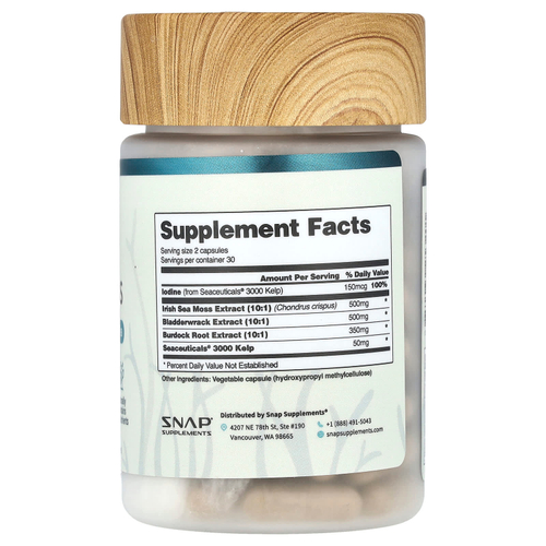 Snap Supplements, Ирландский морской мох`` 60 капсул