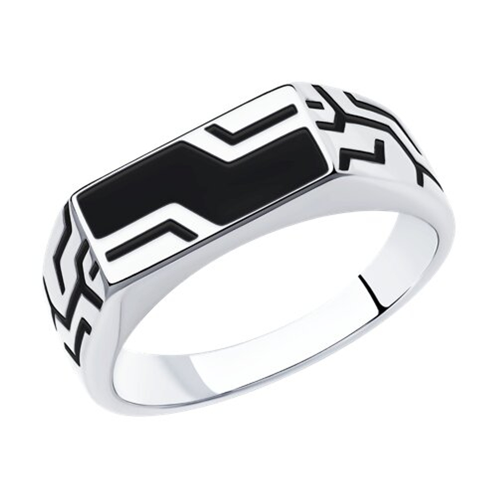 Кольцо из серебра с эмалью