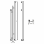 Полотенцесушитель MIXLINE STAR 2 150/15 (1/2" ВР,вентиль угловой 3/4''х1/2'' вн/нар)