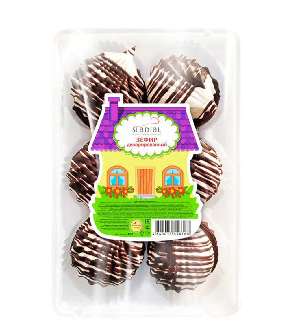 Сладиал зефир 160 гр декорированный (451) 6768