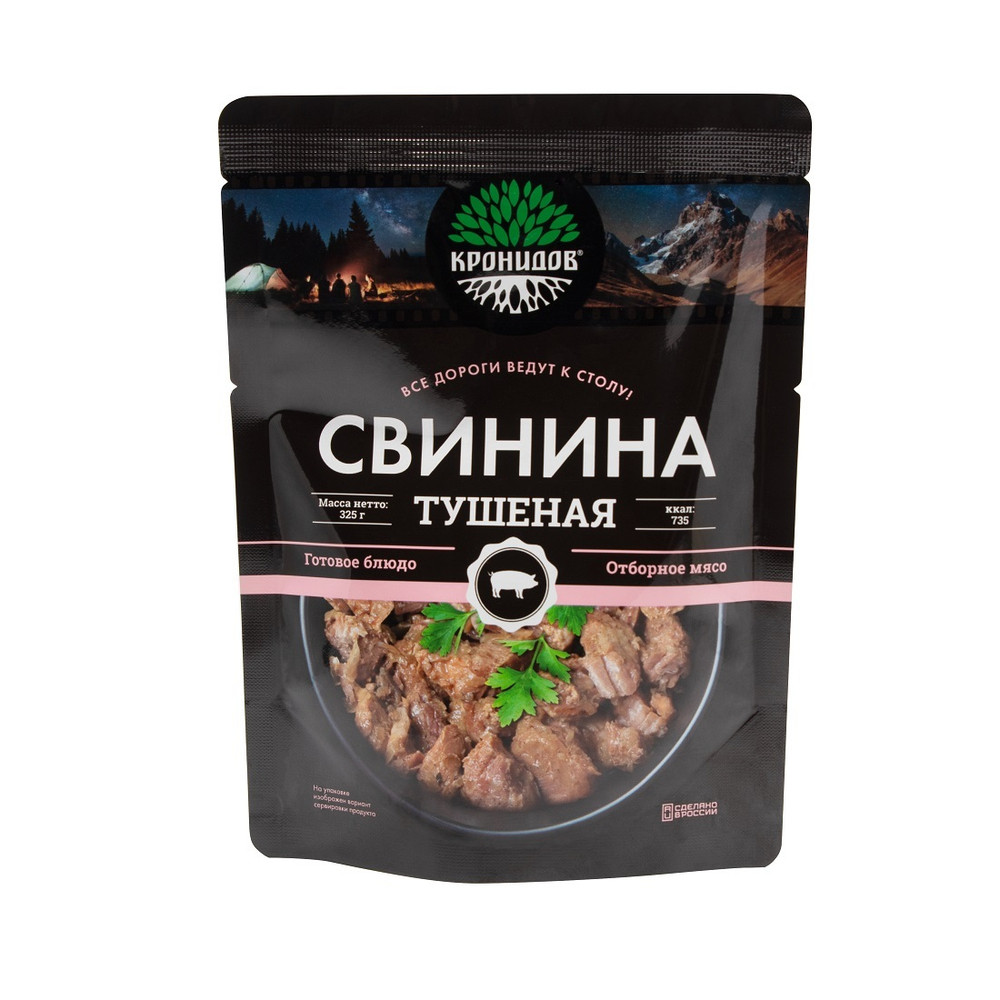 Готовое блюдо "Свинина тушеная (тушенка) высший сорт" 325 г (Кронидов)