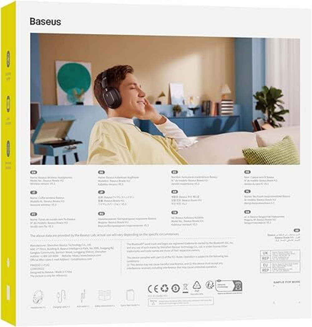 Накладные наушники UGREEN HP203 (35757) HiTune Max 5C Hybrid Active Noise-Cancelling Headphones. Цвет: черный