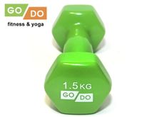 Гантель GO DO в виниловой оболочке.  Вес 1,5  кг.  (Зеленый)