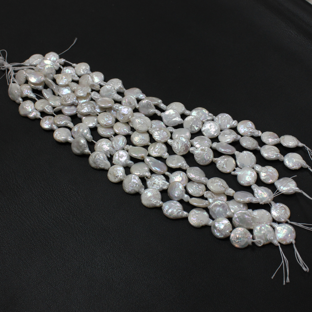 Жемчуг овальный плоский бусины 11мм