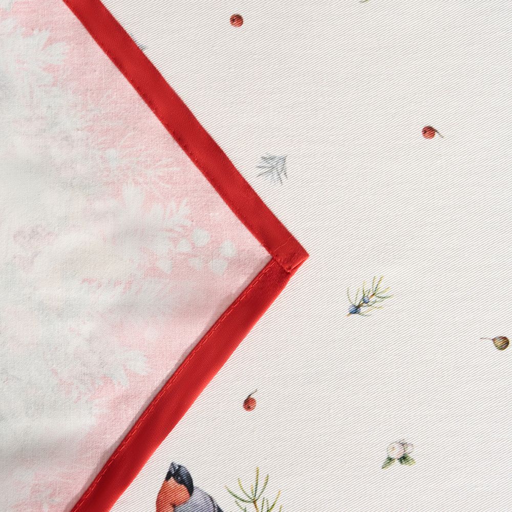 ДОРОЖКА "МОРОЗКО.СНЕГИРИ "45Х215СМ ,КРАСНЫЙ, 100% ХЛОПОК,ТВИЛ ПРОПИТКА