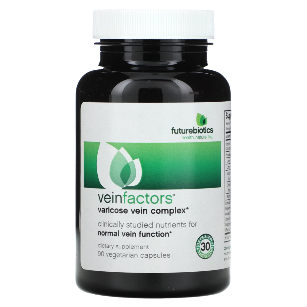 Futurebiotics, VeinFactors, противоварикозный комплекс, 90 вегетарианских капсул