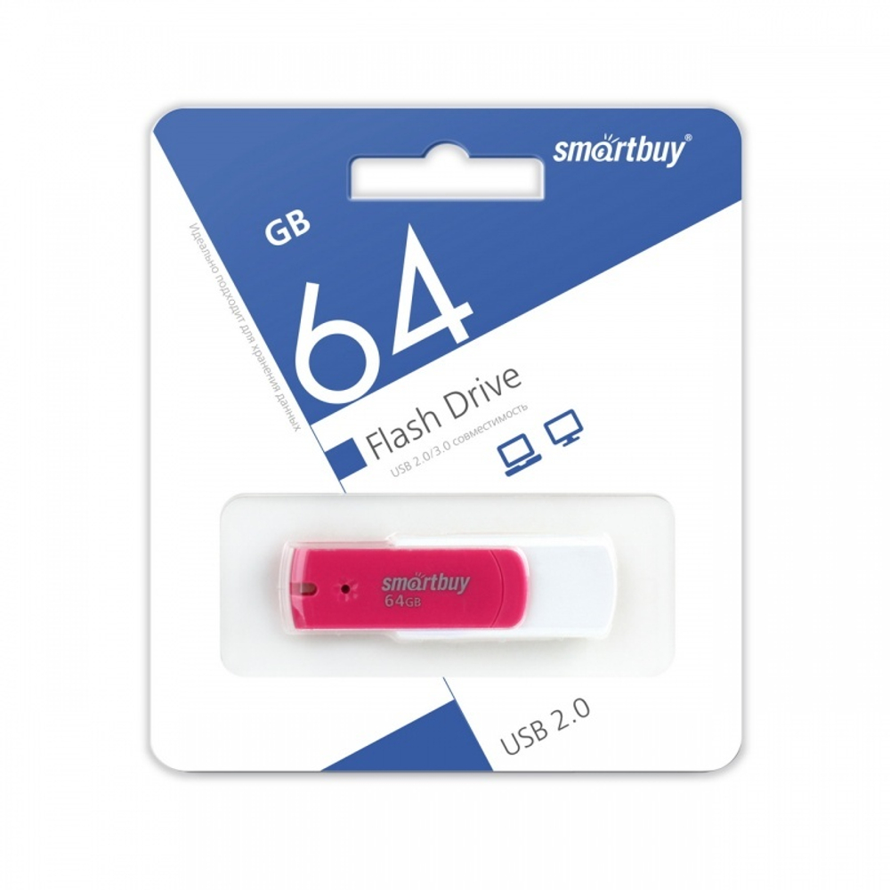USB карта памяти 64ГБ Smart Buy Diamond (розовый)