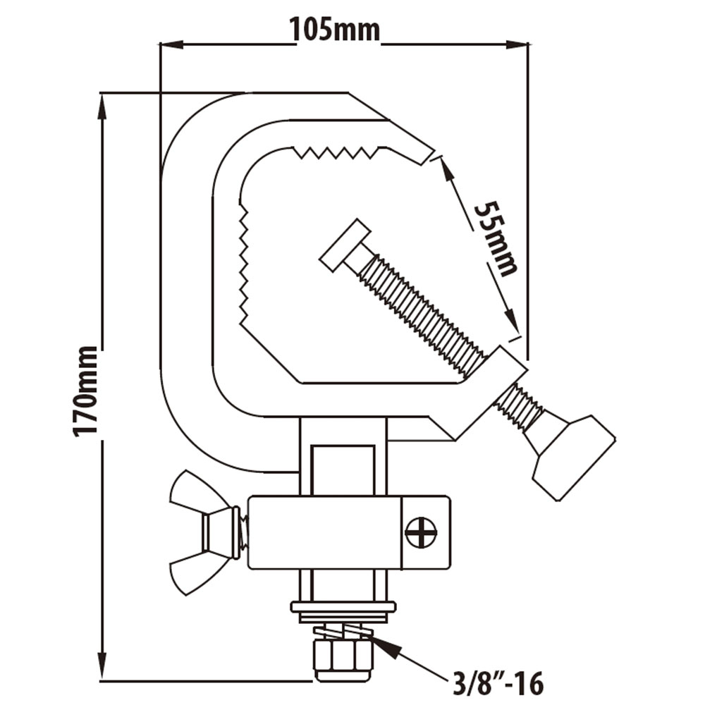 KUPO C-05QP Aluminum alloy clamp quickly release. Зажим-крюк