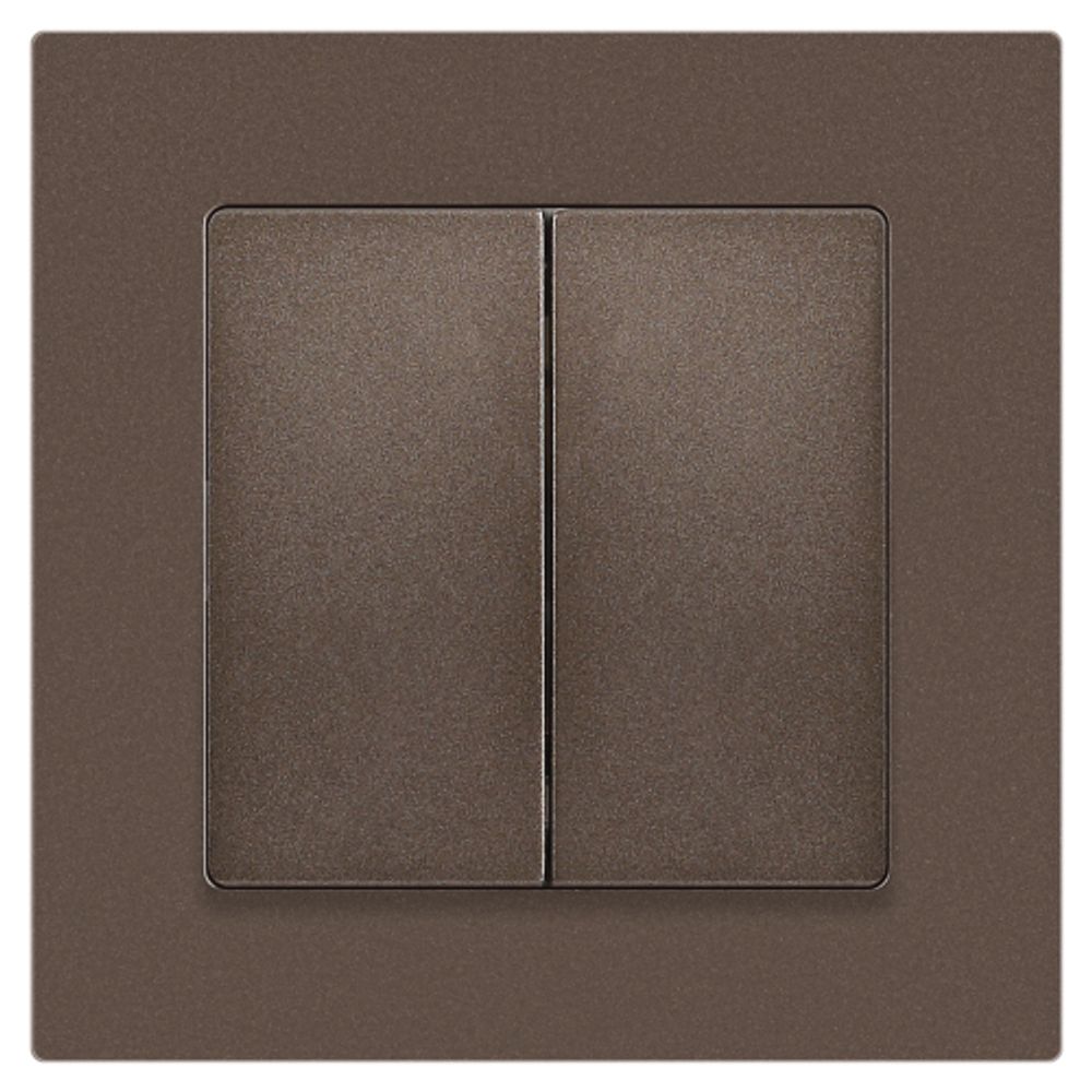 Выключатель Intro Accent 6-104-08 двойной, 10А-250В, IP20, СУ, AL/CU, бронза | Intro