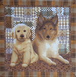 Декоративный гобеленовый чехол Щенки 47х47