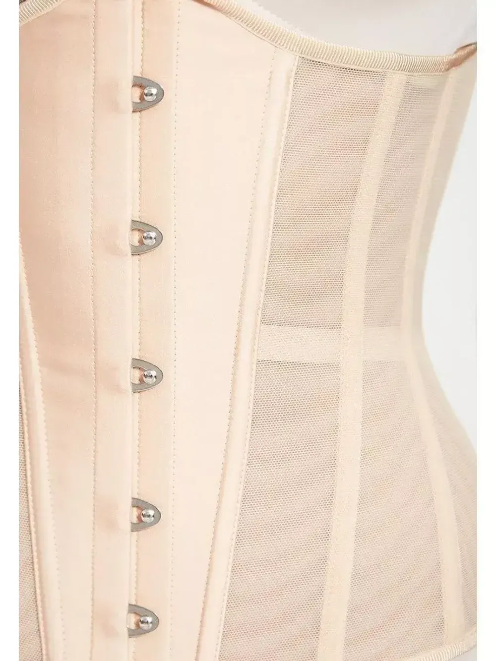 Нюдовый прозрачный корсет MIDI