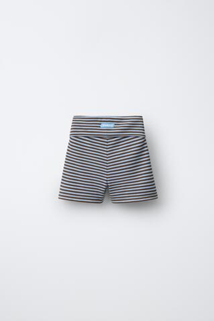 ZARA X PUKAS ВЕЛОСИПЕДКИ В ПОЛОСКУ PUKAS SURF, КОРИЧНЕВЫЙ