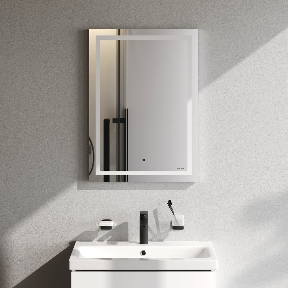 Универсальное зеркало настенное с контурной LED-подсветкой, 50 см AM.PM Gem M91AMOX0501WG