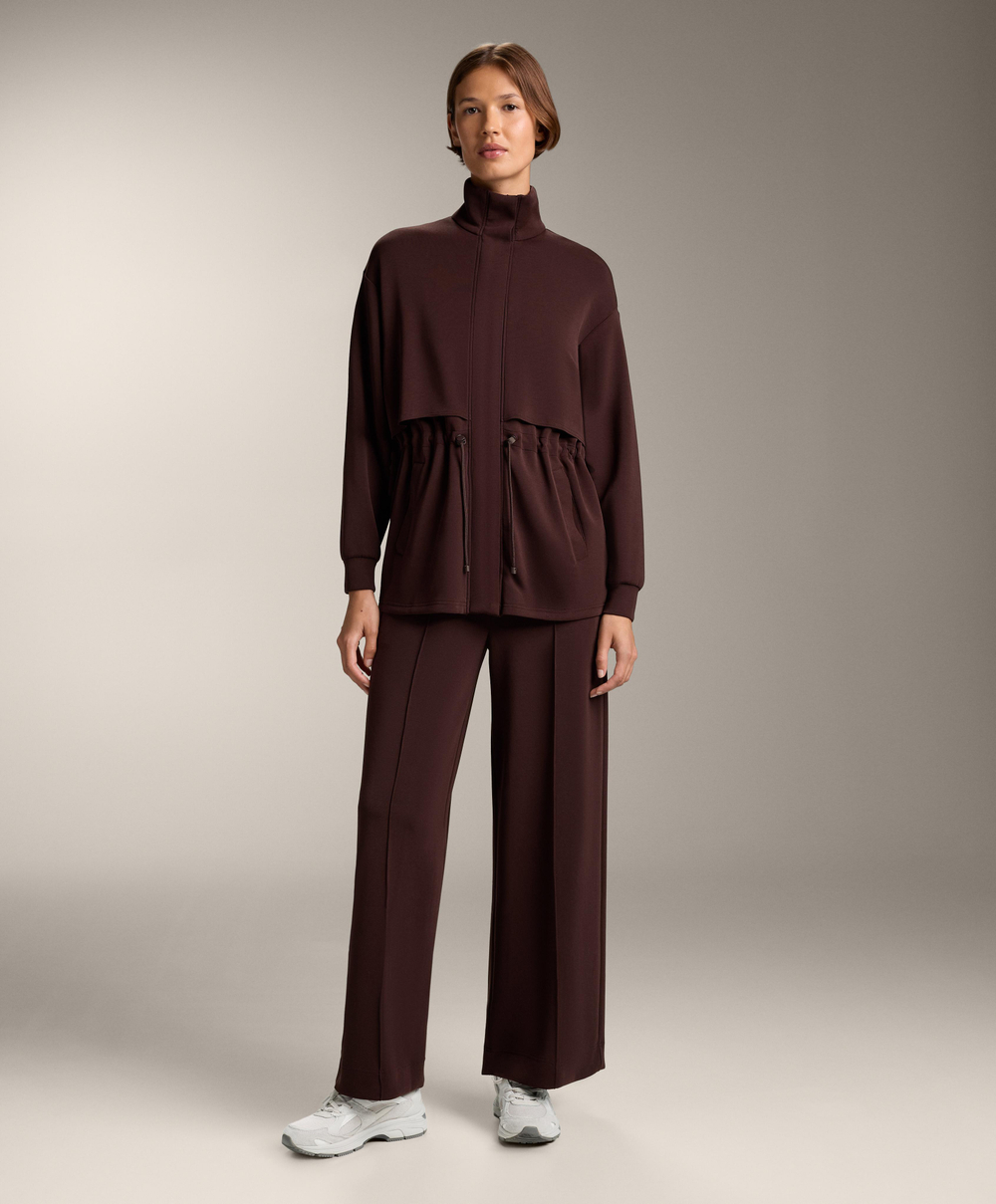 Oysho Длинная мягкая куртка из модала с карманами, темно-коричневый