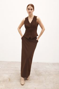 Юбка прямая шоколадная