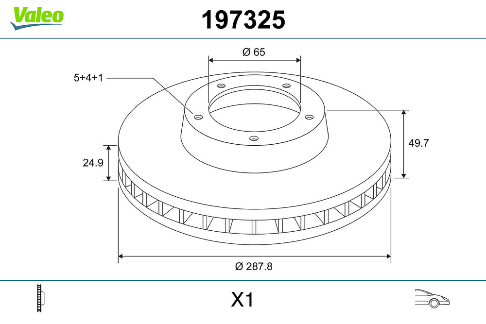 VALEO - 197325-VAL - Brake Disc