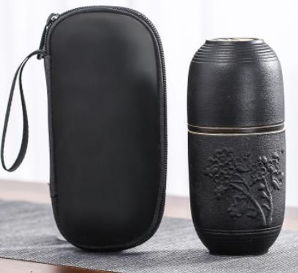 278134.2 Сервиз  Каменный уголь "Цветы" стакан с ситом 180мл,  пиала 110мл, пиала 45 мл, керамика