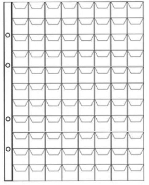 Лист для хранения монет на 88 ячеек (формат Optima) (200х250 мм)