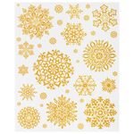 Украшение для окон и стекла ЗОЛОТАЯ СКАЗКА "Золотистые снежинки 2", 30х38 см, ПВХ, 591188