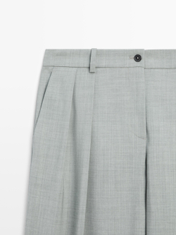 Massimo Dutti Свободные брюки с вытачками, сине-серый