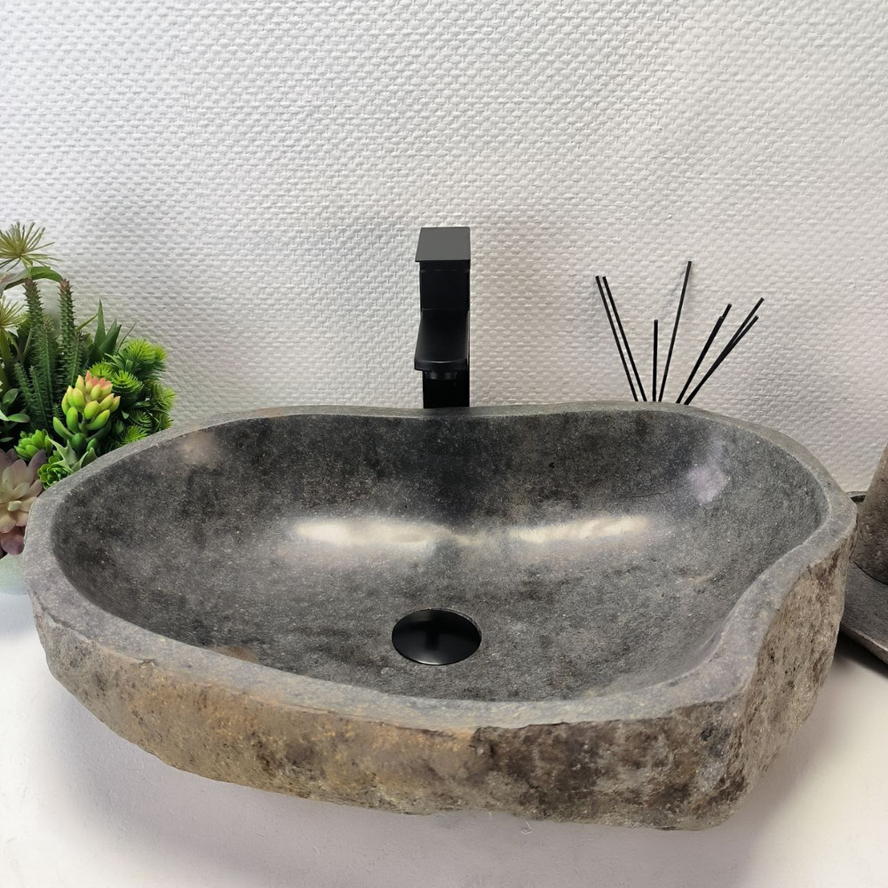 Раковина из речного камня RS-63629 (60*37*15) 0124