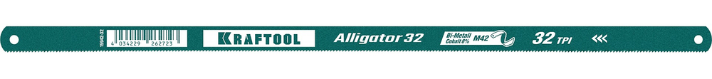KRAFTOOL Alligator-32, 32 TPI, 300 мм, биметаллическое гибкое полотно по металлу (15942-32)
