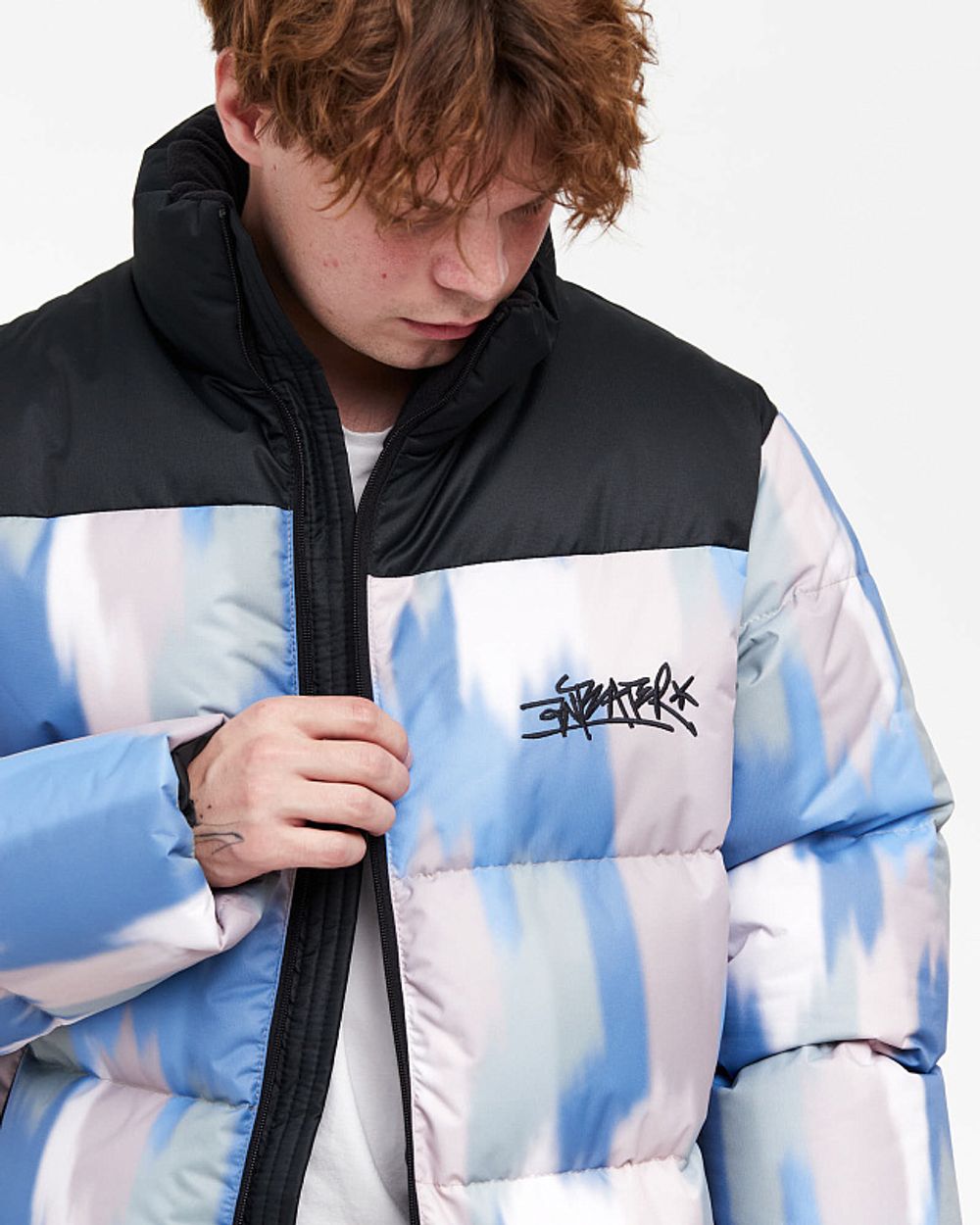 Пуховик Anteater AW24 Downjacket Print синий