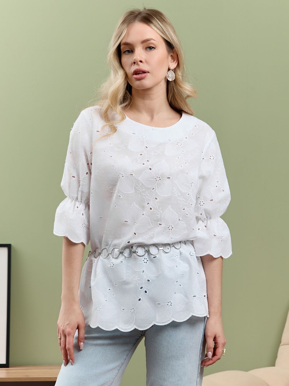 Блузка Милица-1 Виотекс БЕЛЫЙ -3