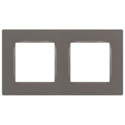 Рамка для розеток и выключателей ЭРА Серия 12 12-5202-16 на 2 поста, Классик, титан