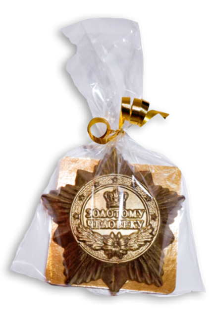 Шоколад ручной работы "Орден Золотому человеку" 40гр