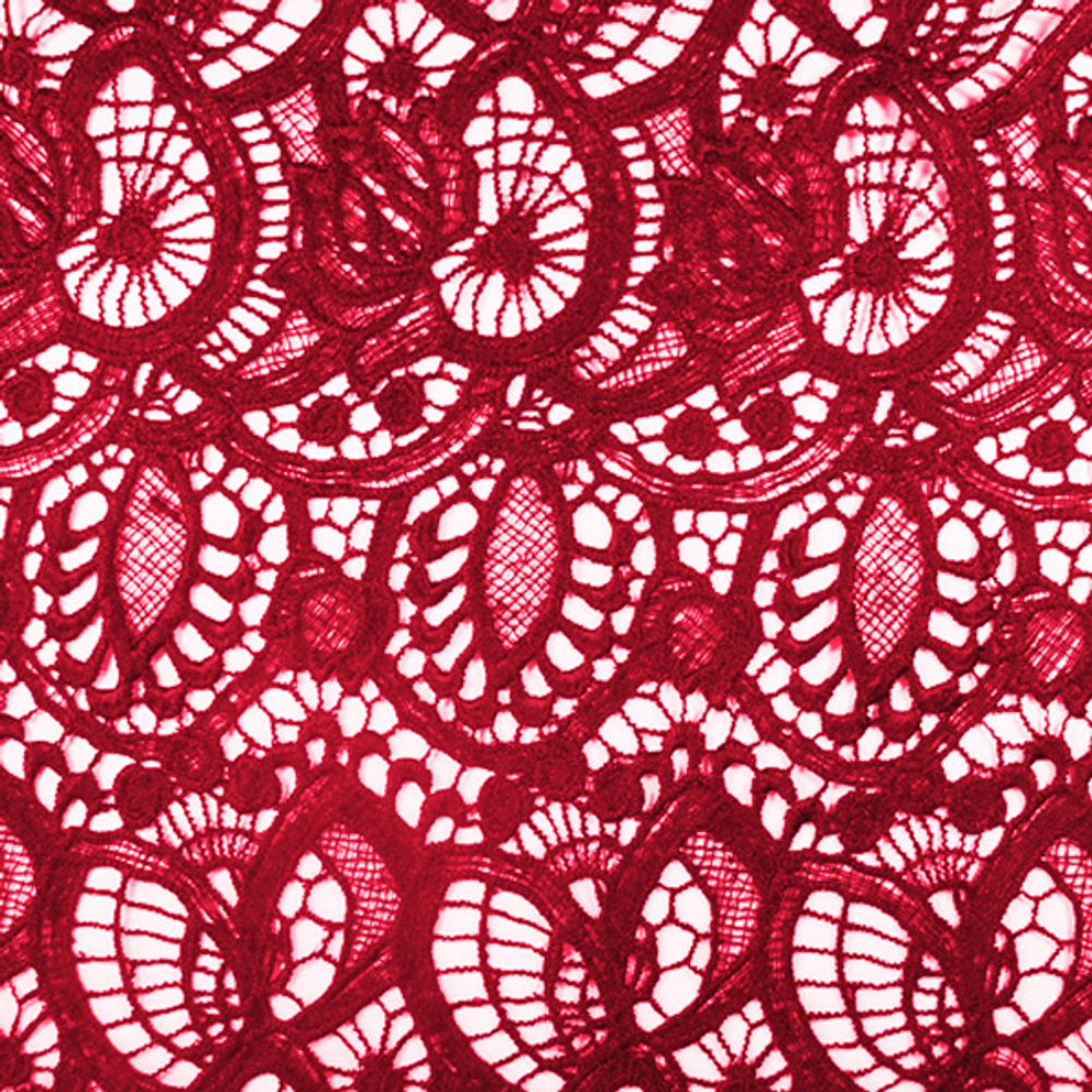 Кружевное полотно, 231 гр/м2, 115 см, красный
