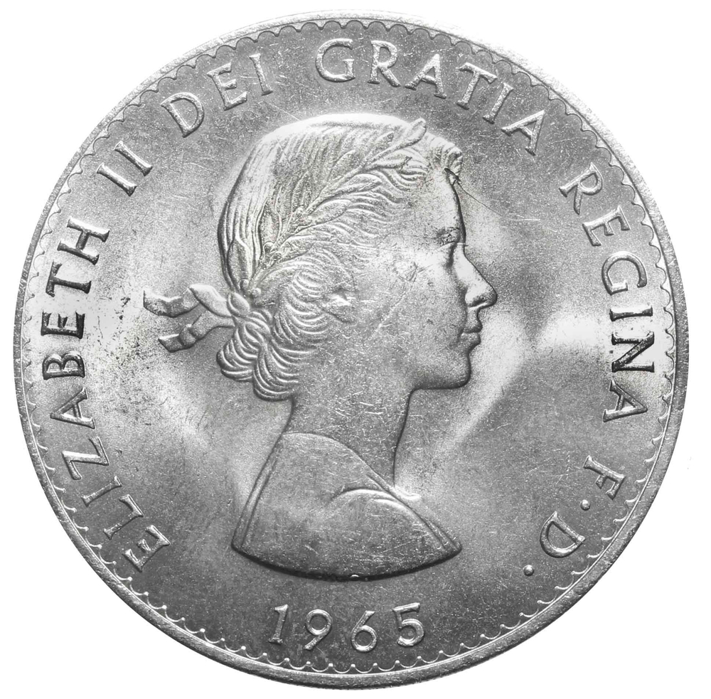 1 крона 1965 Великобритания (на смерть Черчиля) XF-AU