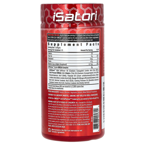 Isatori, Ultra CLA + омега, 90 мягких таблеток