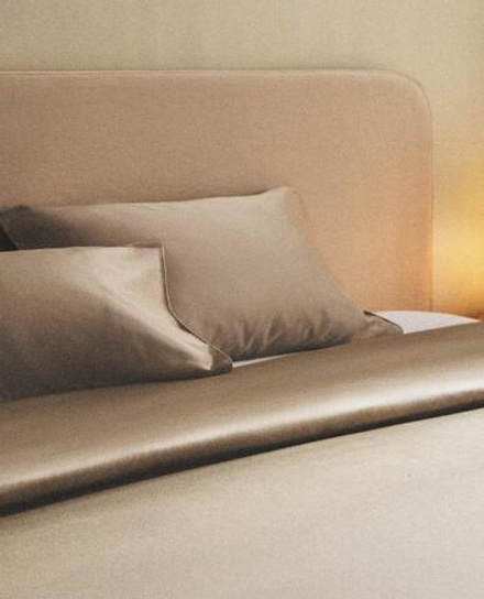 ZARA HOME (500 НИТЕЙ) ПОДОДЕЯЛЬНИК ИЗ САТИНА, СЕРЫЙ