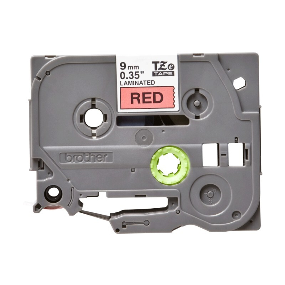 Brother TZE-421 кассета с лентой для печати наклеек, чёрный шрифт на красной основе, 9мм*8м