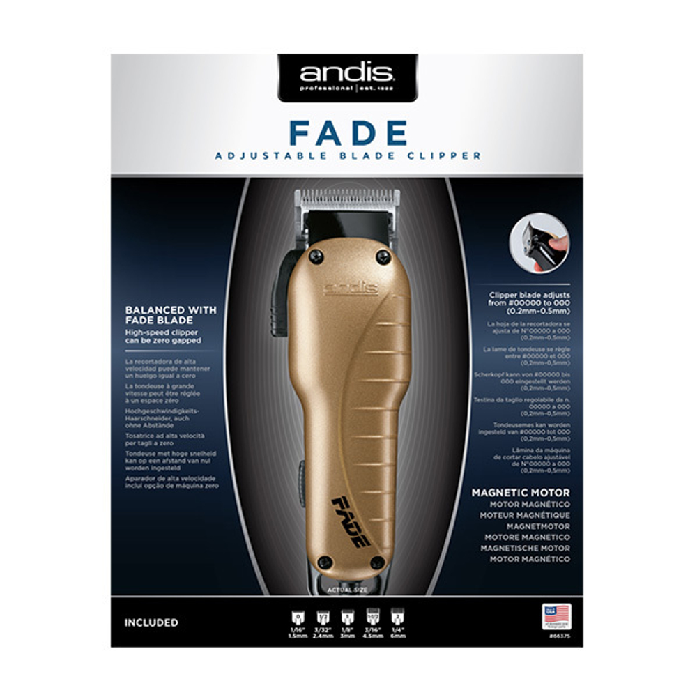 Машинка для стрижки волос вибрационная Andis Fade Adjustable Metallic Gold US-1