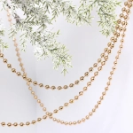 Бусы на елку 2,7м «Шарик» d-6мм, шампань (pvc коробка)