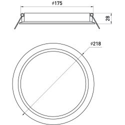 Светильник светодиодный встраиваемый ЭРА LED 17-18-6K круглый 18Вт 6500К | Downlight