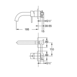 Смеситель для раковины Steinberg Серия 100 с керамическим картриджем, в комплекте со скрытым корпусом 1/2“, выступ 195мм, хром 100 1816
