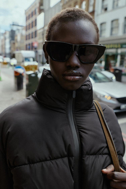 ZARA КОМБИНИРОВАННАЯ СТЕГАНАЯ УКОРОЧЕННАЯ КУРТКА, ЧЕРНЫЙ