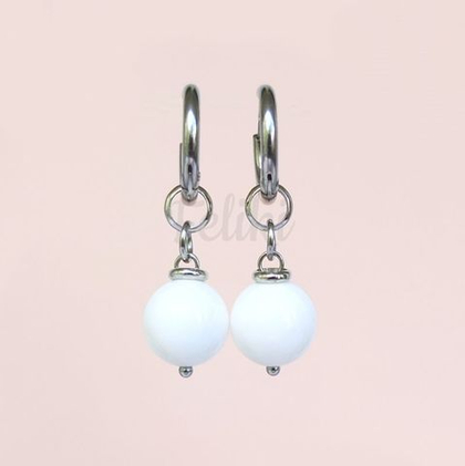 серьги кольца с перламутром