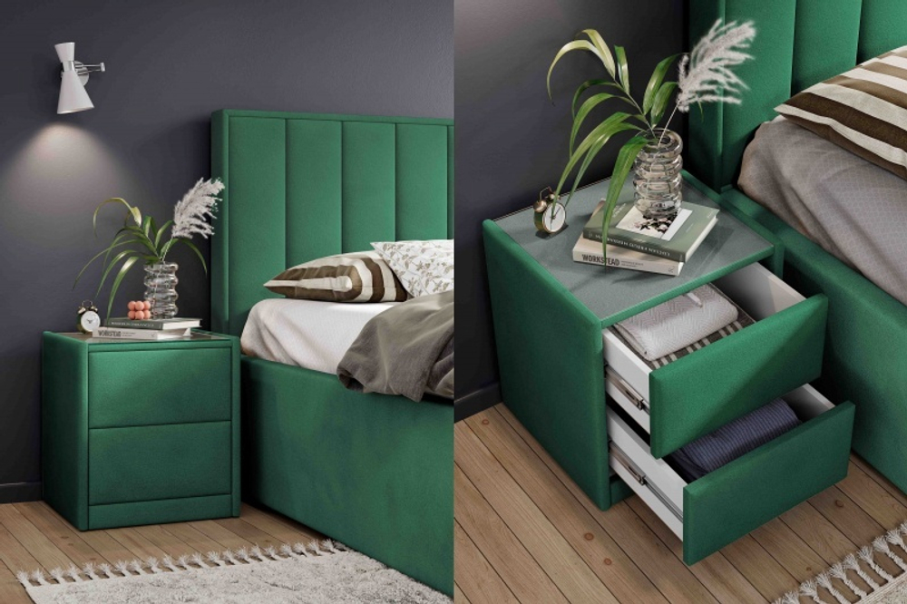 Тумба мягкая "Аризона"  Мора зеленый