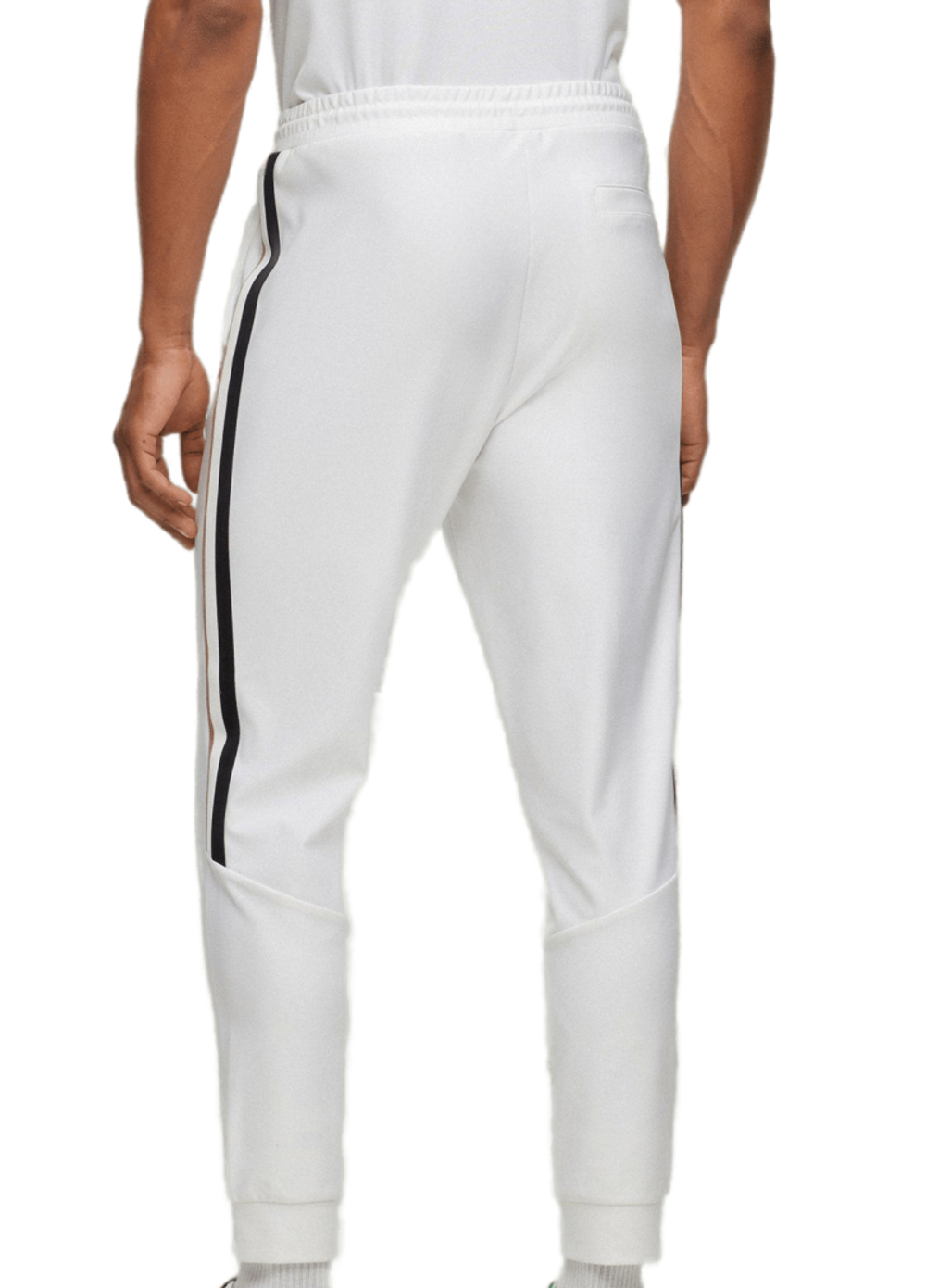 Мужские теннисные штаны BOSS x Matteo Berrettini Tracksuit Bottoms with Stripes and Logo - белый