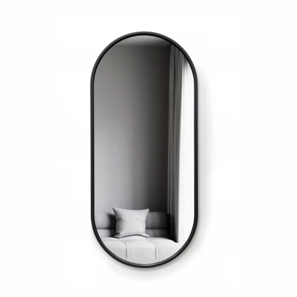 Зеркало EMÄN, чёрный матовый, 110*50 см, МДФ/стекло