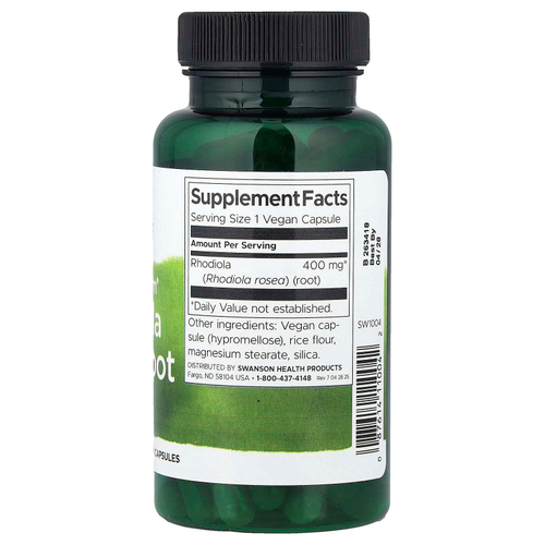 Swanson, Full Spectrum®, корень родиолы розовой, 400 мг, 100 веганских капсул