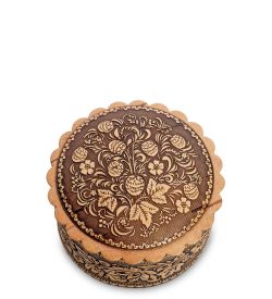 Народные промыслы BST-132/ 2 Шкатулка «Земляника» (береста)