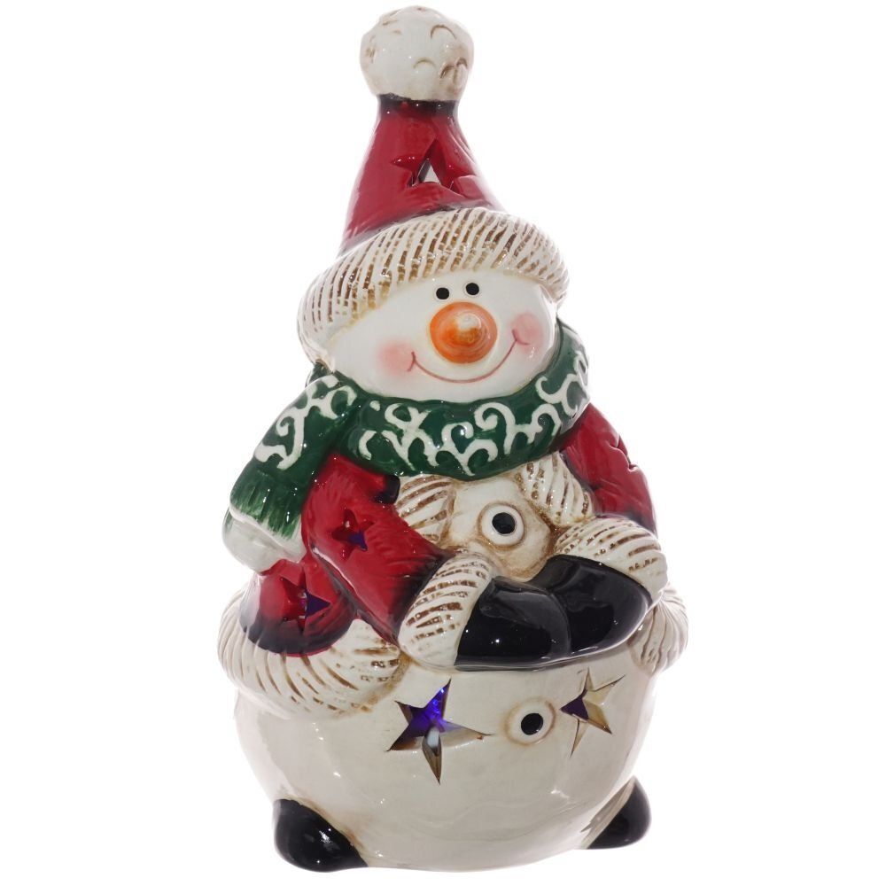 GAEM Фигурка декоративная "Снеговик" с подсветкой, L9 W9,5 H14,5 см, 2в.