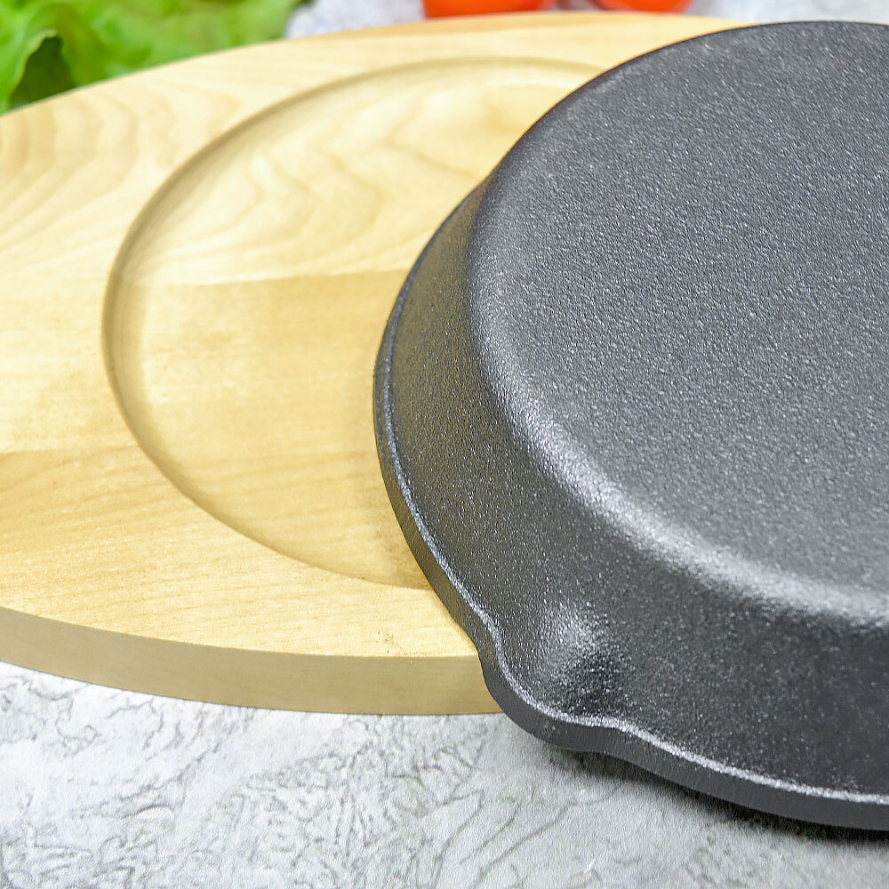 Сковорода 15см чугунная порционная, литая ручка, на подставке, тм MY REAL IRON COOK