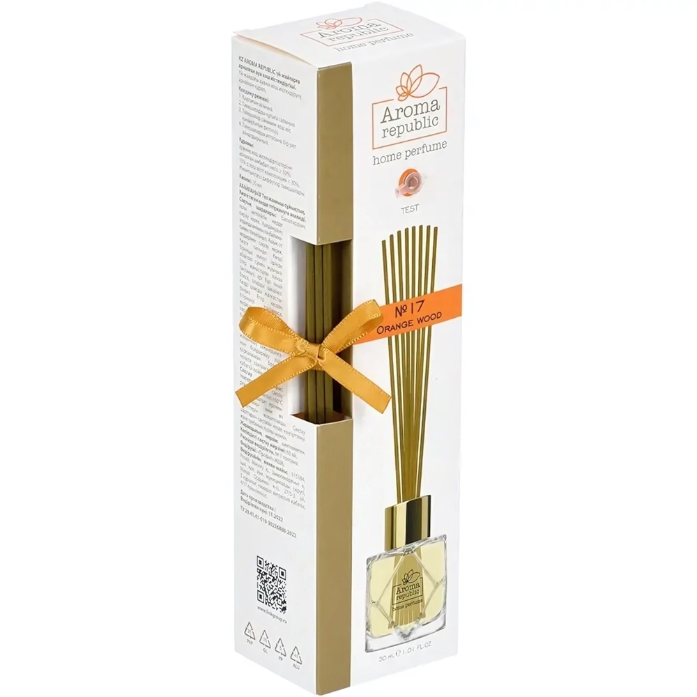 Ароматический диффузор в стеклянном флаконе 30мл «№17 Orange wood» AROMA REPUBLIC